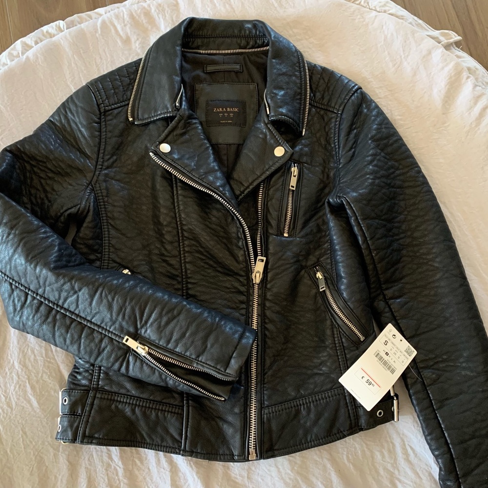 NWT Zara Basics Leather Jacket